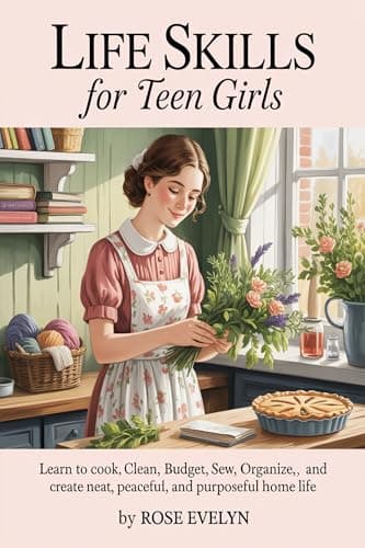 Cover of Life Skills for Teen Girls: Learn to Cook, Clean, Budget, Sew, Organize,and Create a Neat, Peaceful, and Purposeful Home Life