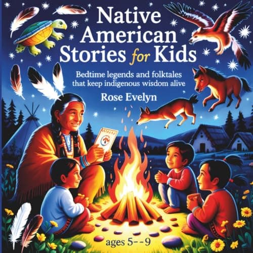 Cover of Native American Stories for Kids: Bedtime Legends and Folktales ThatKeep Indigenous Wisdom Alive