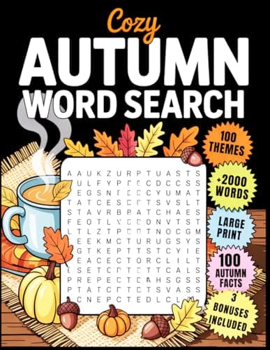 Cover of Autumn Word Search: A Cozy Fall Word Search Large Print Book for Teens, Adults and Seniors