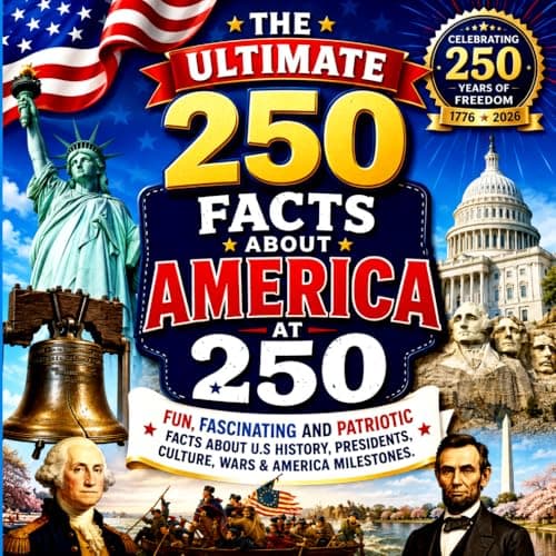 Cover of The Ultimate 250 Facts About America at 250: Fun, Fascinating & Patriotic Facts About U.S. History, Presidents, Culture, Wars & American Milestones