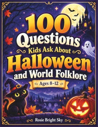 Cover of 100 Questions Kids Ask About Halloween and World Folklore (Ages 8–12)