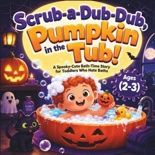 Cover of Scrub-a-Dub-Dub, Pumpkin in the Tub!: A Spooky-Cute Bath-Time Story for Toddlers Who Hate Baths